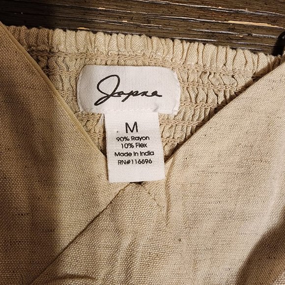 Japna cream rayon v neck crop top adjustable spaghetti strap NWT Med - Picture 4 of 9